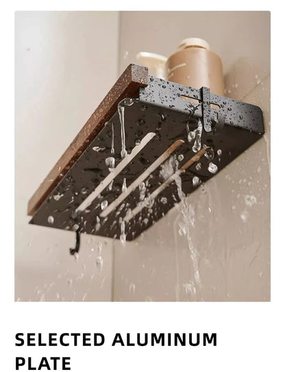 Estantes de baño para inodoro de nogal con trípode. No requiere perforación. Estilo nórdico. Madera maciza pura, resistente al agua y a la humedad.