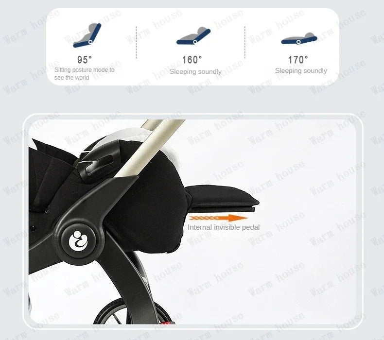 EU STOCK 4in1 baby stroller two-way Multifunctional newborn baby stroller 3in1 Foldable Basket type seat Lightweight Travel Pram