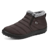 Zapatos de algodón, nuevas botas de nieve de invierno para parejas con botas de algodón grueso y afelpado, zapatos para caminar de PU cálidos e informales. 