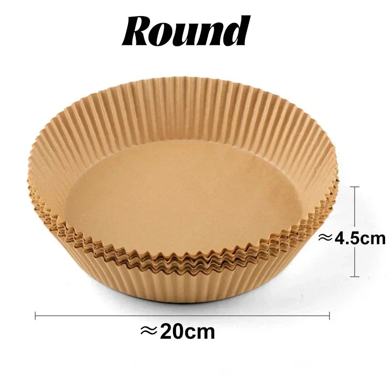 Round Air Fryer Paper Disposable Non-Stick Airfryer Baking Papers Microwave Oven Pot Oil Absorbing Gasket Kitchen Accessories