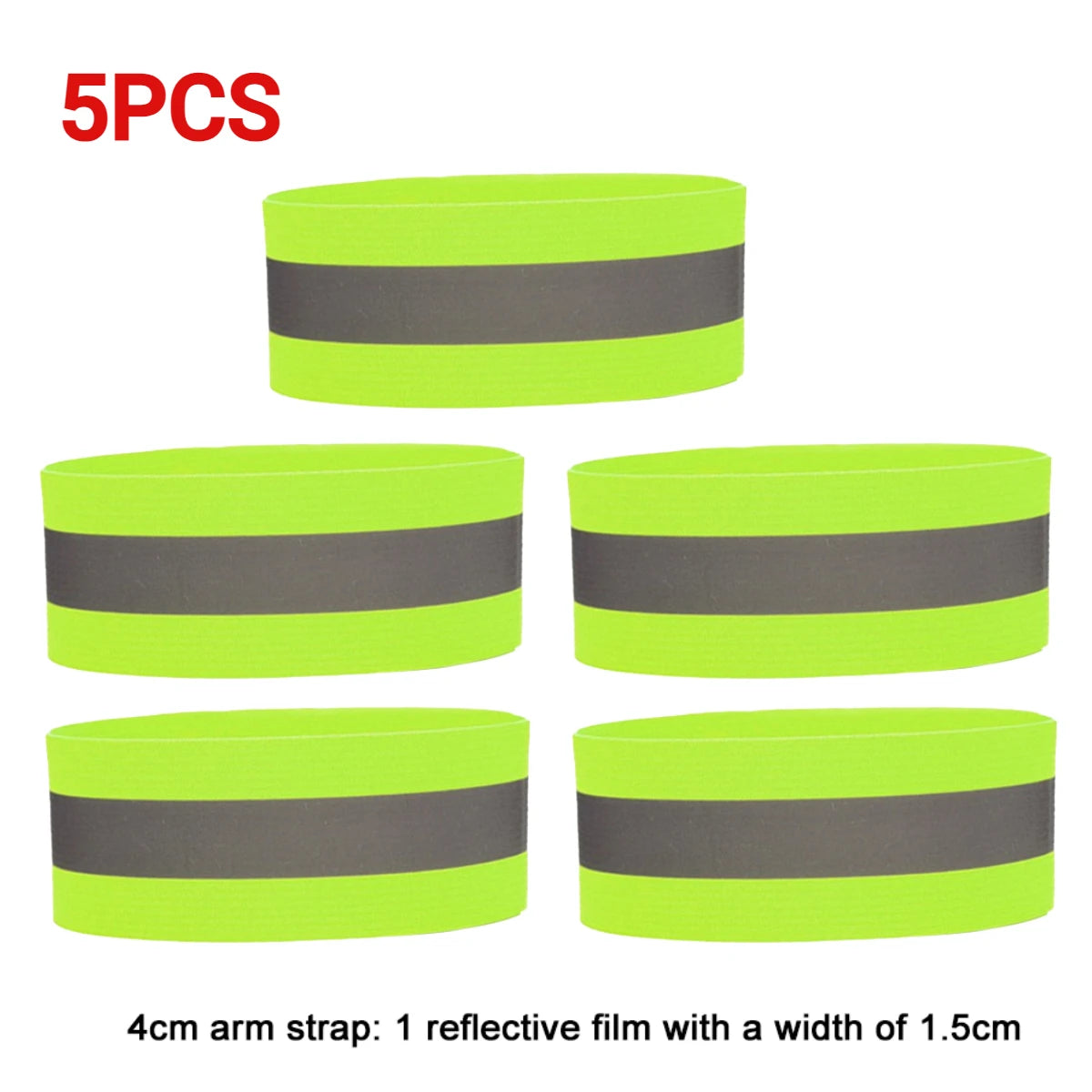 1-5PC Reflective Bands Elastic Armband Wristband Ankle Leg Straps Safety Reflector Tape Straps for Night Walking Cycling Running