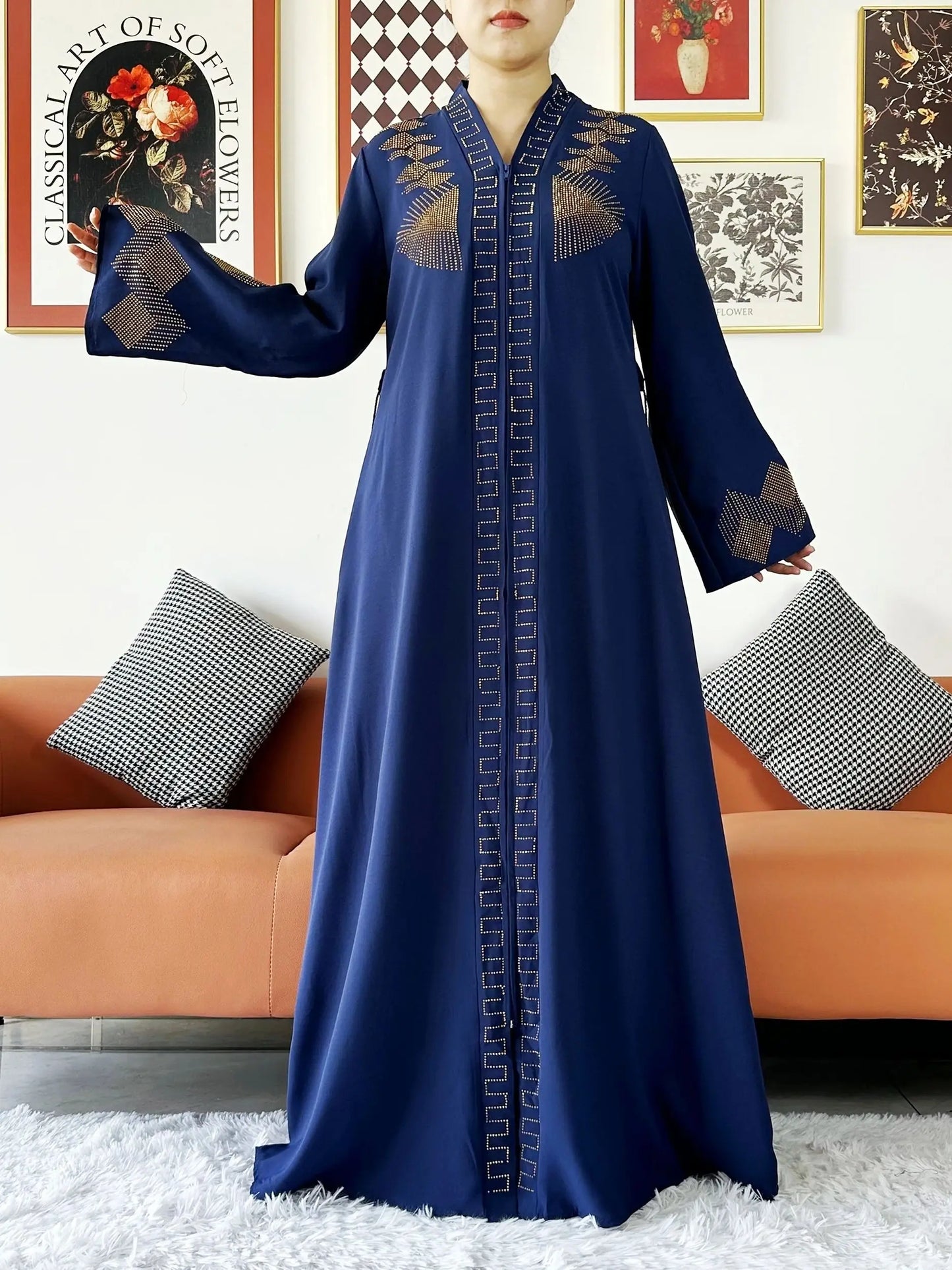 Vestido elegante de gasa para mujer, abaya abierta con cremallera, ropa musulmana, cárdigan islámico, abaya, nuevo