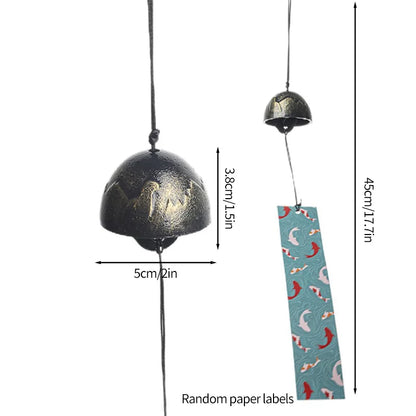 Japanese Wind Chimes Cast Iron Feng Shui Wind Bells Good Luck Hanging Pendant Indoor Outdoor Temple Home Garden Decoration