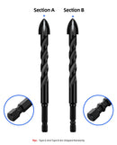 Cross Hex Drill Bit Set For Concrete Porcelain Tile Glass Metal Professional Multifunction Drill Bits Kit Tools Carbide Drills