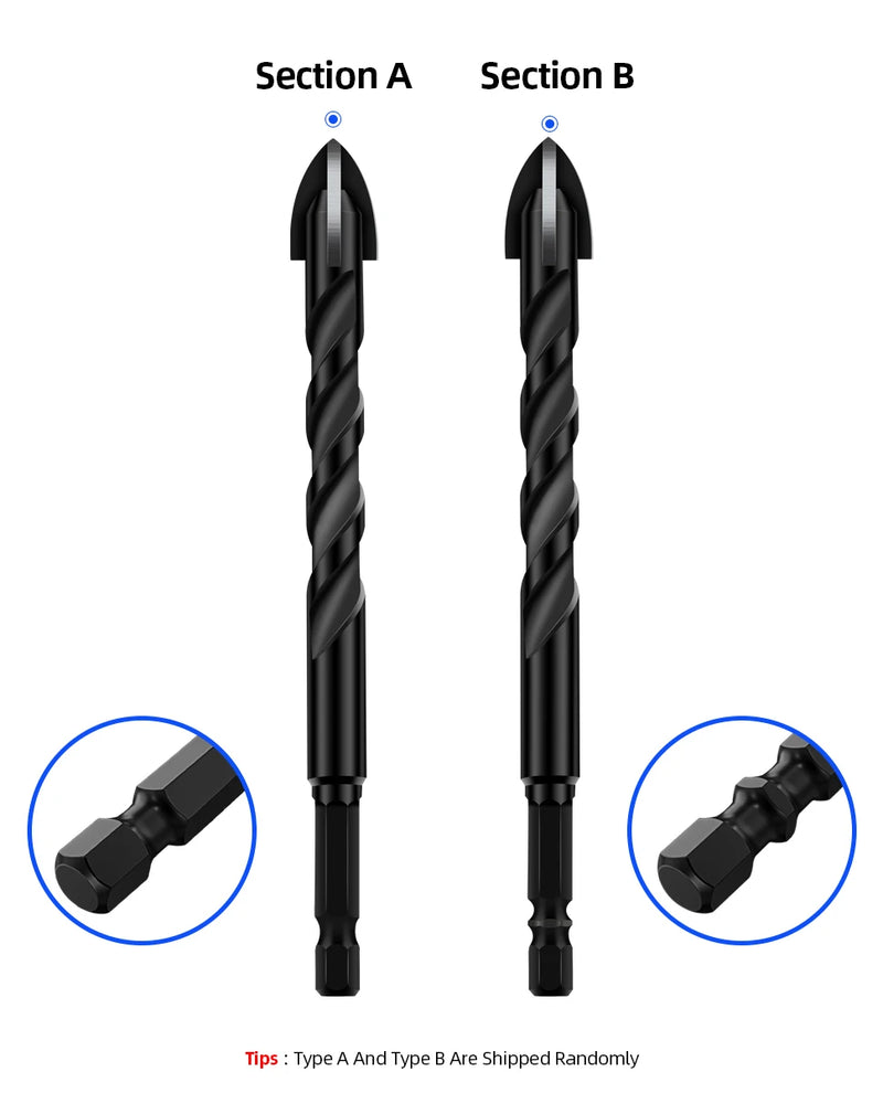 Cross Hex Drill Bit Set For Concrete Porcelain Tile Glass Metal Professional Multifunction Drill Bits Kit Tools Carbide Drills