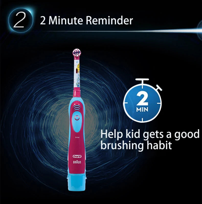 Oral B Electric Toothbrush for Kid Soft Brush Rotation Clean Teeth Brush For Kid Gentle Clean Teeth Waterproof Kid Tooth Brush