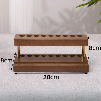 1PC Walnut Wood Multifunction Desk Organizer - Pen Holder, Phone Stand & Storage Solution for Office and School