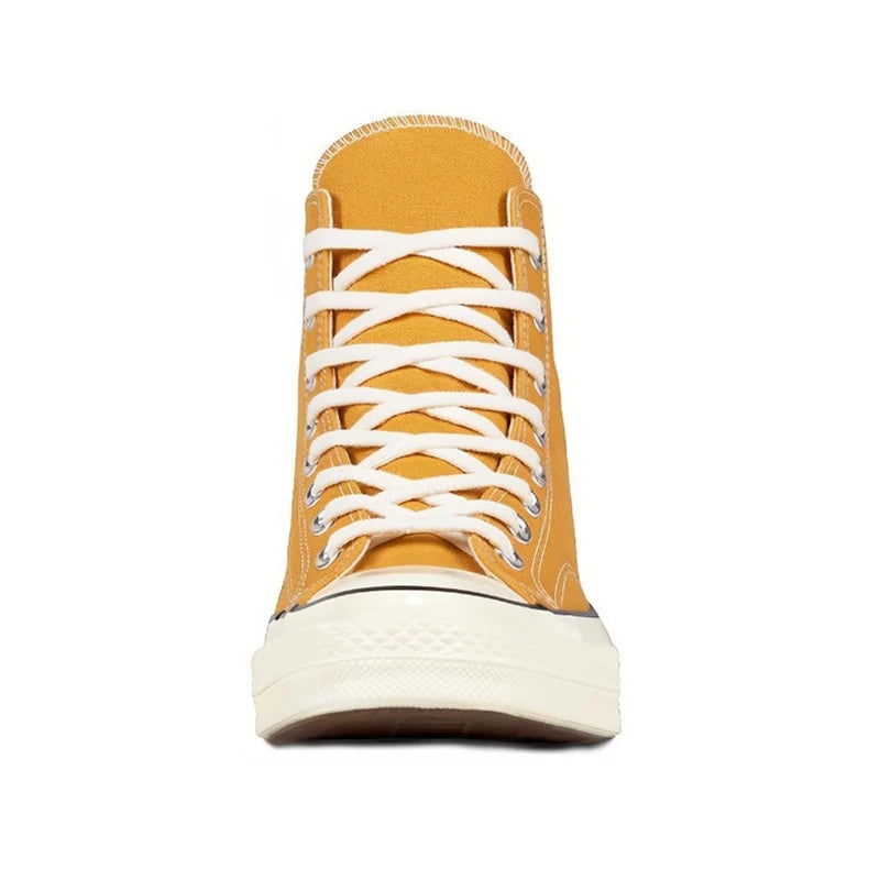 Converse Chuck All Star 1970s - Zapatillas altas informales para hombre y mujer, clásicas, de lona negra y amarilla, transpirables, para monopatín