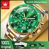 OLEVS 2870 Men's Watch Top Brand Luxury Watch for Men Original Waterproof Stainless Steel Chronograph Moon Phase Date Rota Dial
