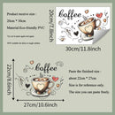Creative Love Coffee Cup Wall Stickers For Cafe Background Decoration Wallpaper Kitchen Beautify Home Decor Self-adhesive Decals