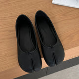 Women Flats Tabi Ninja Shoes Woman Ladies Microfiber Leather Comfy  Flats Split Toe Slippers Soft Bottom Loafers Solid Brief La