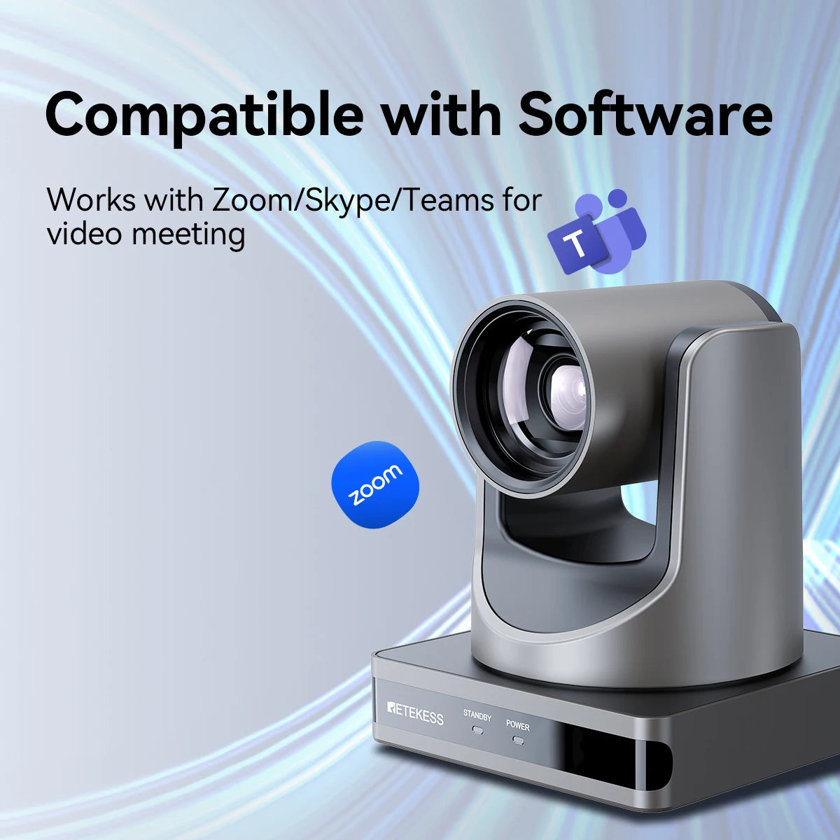 Retekess TC202 PTZ Conference Camera Double Zoom Lens USB3.0 HDMI 1080P/60FPS for Video Business Meeting Live Streaming Church