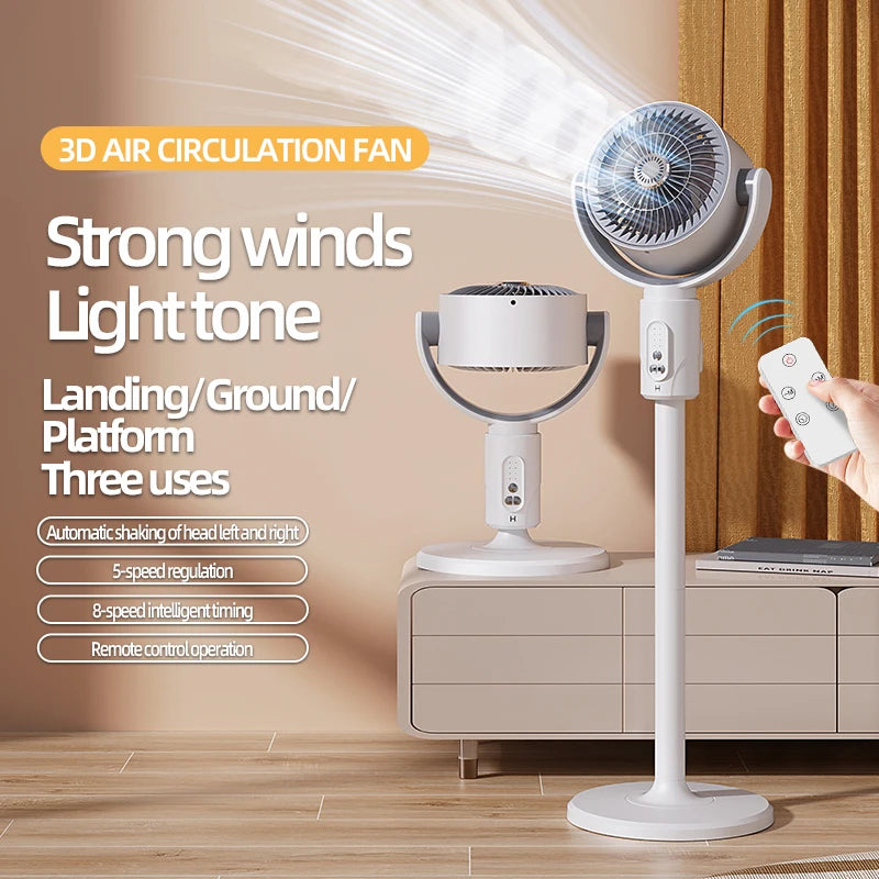 F1 Air Turbine Circulation Fan Floor-standing Fans Adjustable Air Circulating Fan Adjustable Height Timing Control Rechargeab