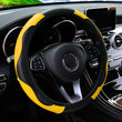 PU Carbon Fiber Leather Car Steering Wheel Cover without Inner Ring Suitable for 14.5-15 Inches Auto Supplies