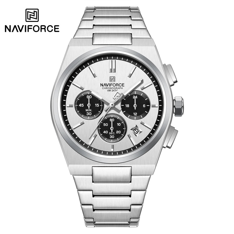 NAVIFORCE Men Casual Sport Quartz Calendar Wrist Watch for Man Business Steel Strap Waterproof Male Clock Relogio Masculino