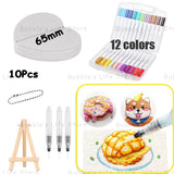 Magic Puffy Paint, 3D Drawing Magic Canvas Sponge, Texture Painting Kit, DIY Bubble Drawing Pens Art Supplies Crafts For Kids