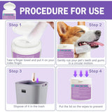 Pet Teeth Cleaning Dental Finger Wipes for Dogs & Cats, Reduces Plaque & Freshens Breath No-Rinse Dog Teeth Care Finger Wipes, E