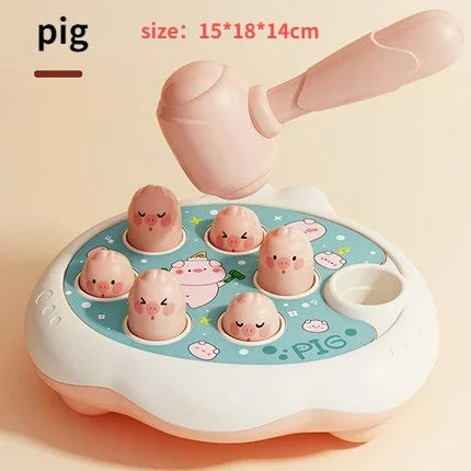 Cartoon Whac-A-Mole Montessori Baby Toy, Toddler Educational Birthday Gift, Animal Theme, Knocking Game for Boy, Parent Child Board Game 