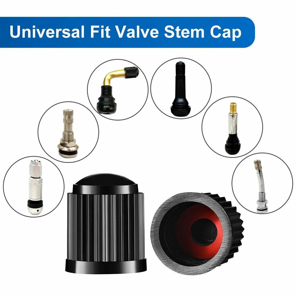 Tire Stem Valve Caps, with O Rubber Ring, Universal Stem Covers for Cars, SUVs, Bike and Bicycle, Trucks, Motorcycles