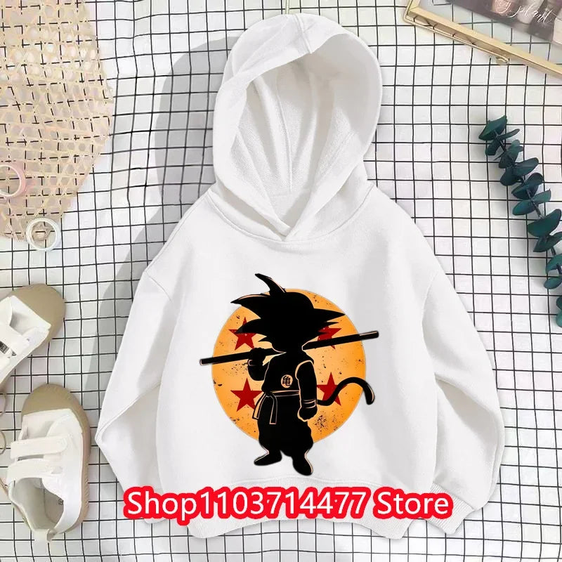 Boys Japan Anime Dragon Ball Z Goku Cartoon Anime Hoodies Kids Clothes Teenage Tops Children Goku Hip Hop Sweatshirts