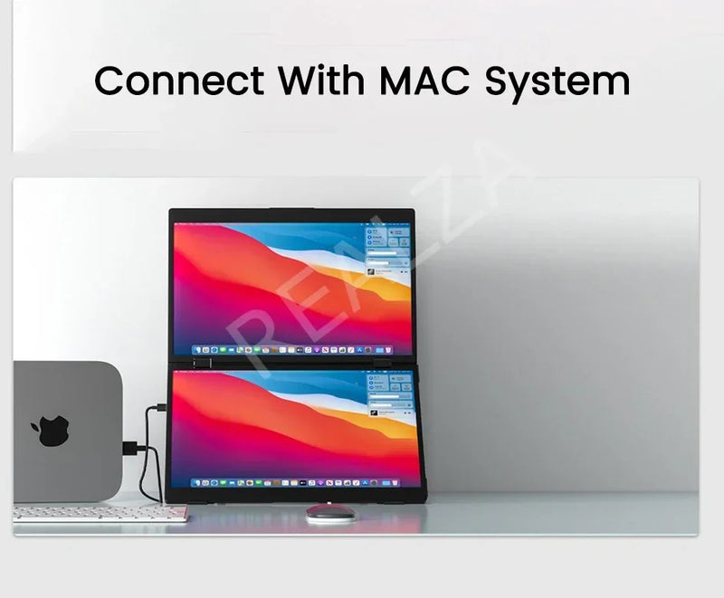 2025 15.6 Dual Screen 1920*1080P 60Hz Touch/Non-Touch Portable Monitor IPS Low Blue Light Eye Protection 360° Folding Drive-free