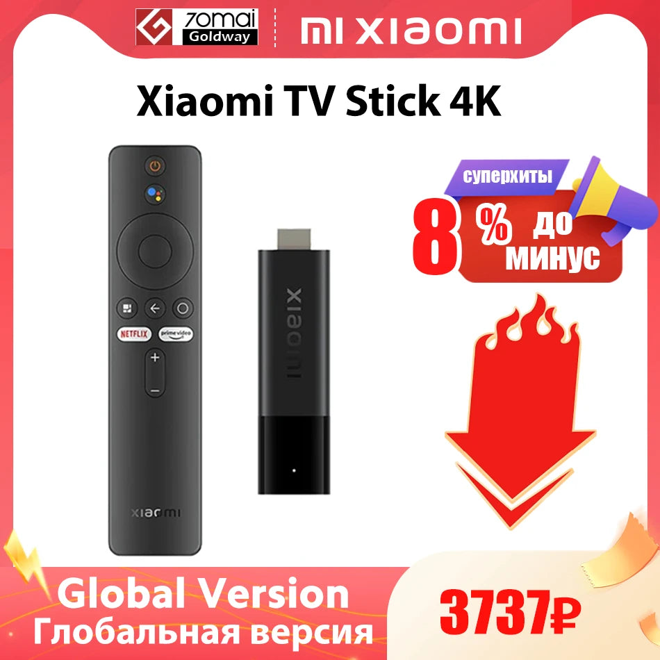 Global Version Xiaomi Mi TV Box S 2nd Gen 4K Ultra HD Google TV 2GB 8GB Dolby Vision Google Assistant Netflix Wifi Media Player