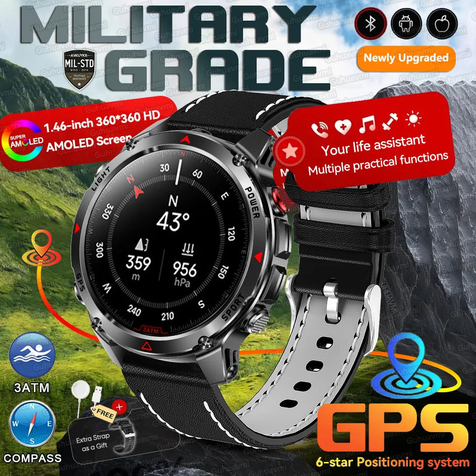 Forerunner 570 GPS Smart Watch 3ATM Waterproof  AMOLED Screen MULTI-BAND GNSS Compass Altimeter Flashlight Sports Smartwatch Men