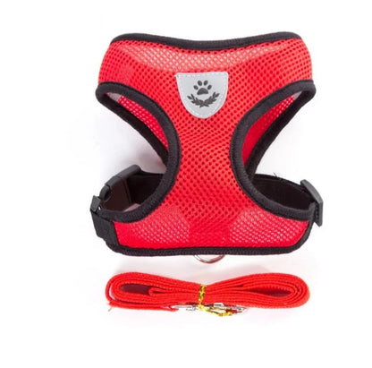 Arnés para perros y gatos con correa ajustable, malla de poliéster, transpirable, reflectante, para perros pequeños, accesorios para gatos.