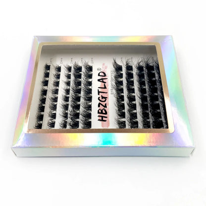 5D DIY Cluster Invisible band Lashes Segmented Bundle Thick Eyelashes Extension Russian Volume Individual False Lashes Cilios
