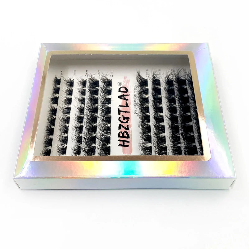 5D DIY Cluster Invisible band Lashes Segmented Bundle Thick Eyelashes Extension Russian Volume Individual False Lashes Cilios