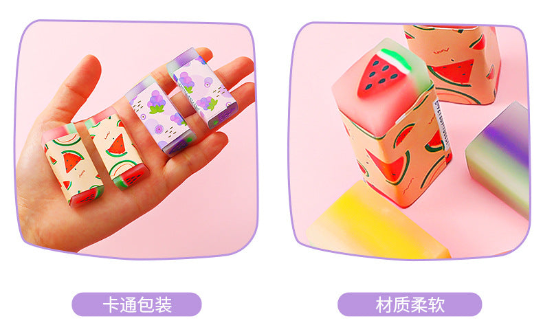 3pcs/lot Cartoon Creative Fruit Eraser Pupils Exam Pencil Eraser Children's Stationery Painting Sketch Eraser  School  Kawaii