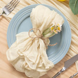 Set of 12 Gauze Cheesecloth Napkins Cloth Bulk Dinner Table Napkins for Home Wedding Valentine's Party Event Table Decoration
