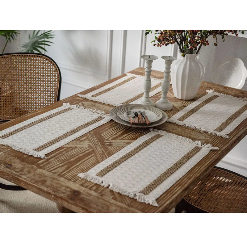 Cotton Linen Placemats For Dinner Table Macrame Modern Accessory Kitchens Underplate Party Wedding Table Decor Place Mats Set