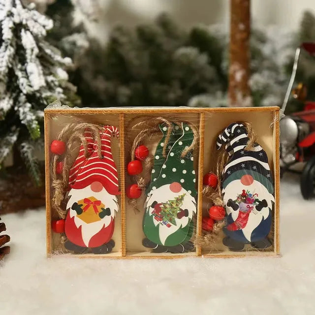 Gnomos De Natal Pingente De Madeira, Árvore De Natal Pendurado Ornamentos, Decorações De Natal Para Casa, Presente De Ano Novo, 2022, 9 Pcs, 12 Pcs
