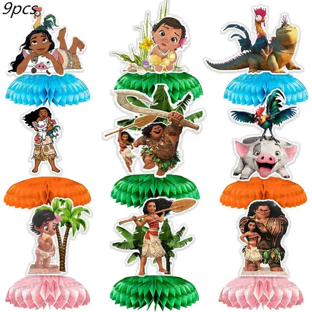 Disney-Moana Birthday Party Decorations, Balloons, Disposable Tableware, Cup, Plate, Baby Shower Toys, Celebration Supplies 