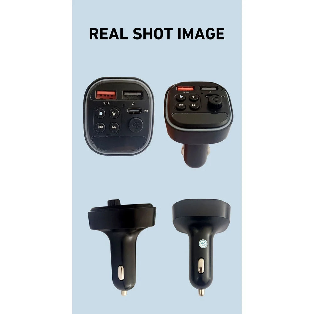 Car MP3 Player with Wireless FM Transmitter and USB-C Fast Charging Port for Reliable Connection and Hands-Free Use