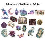52-piece Gothic Midnight Garden Scrapbook Background Paper Pads Set with Stickers, Perfect for Arts Crafts, Holiday Party, Scrapbook