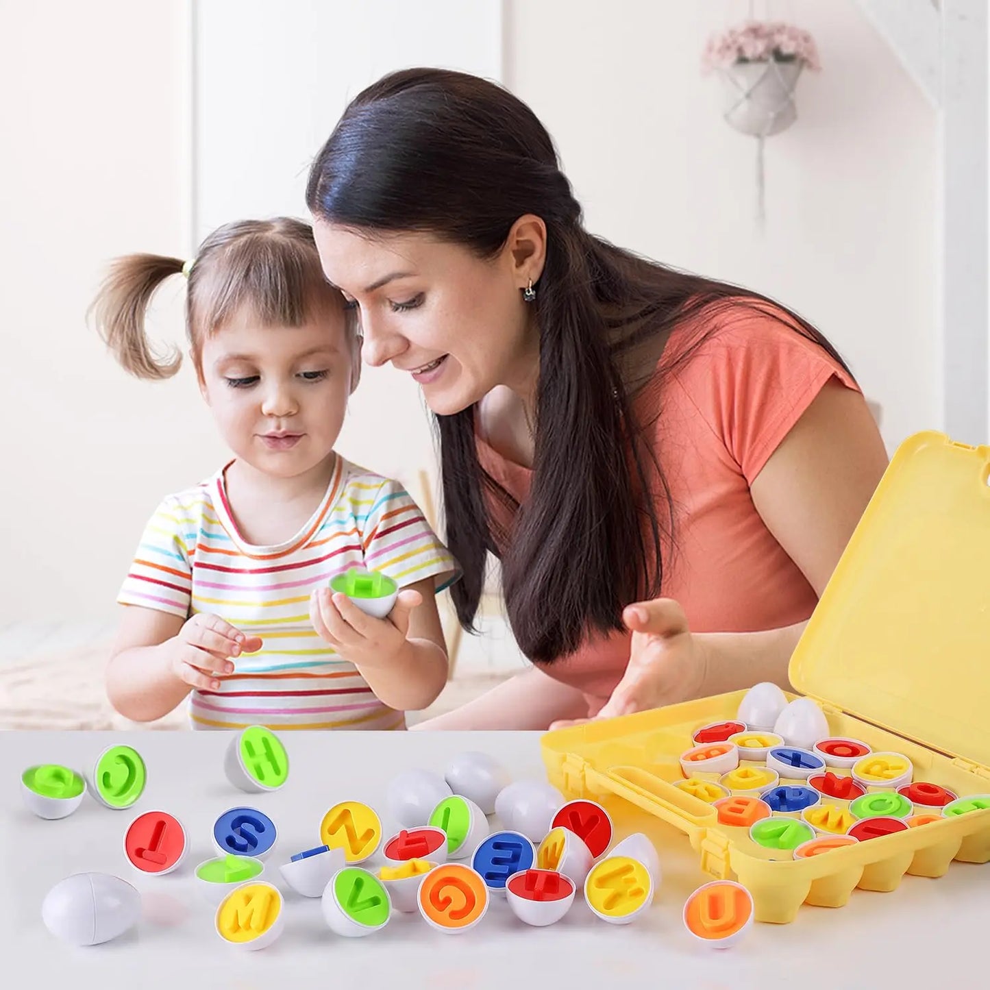 Matching Eggs Toys for Kids 1 2 3Toddlers Montessori Toys Easter Eggs Baby Shape Sorter Games Children Educational Learning Toys