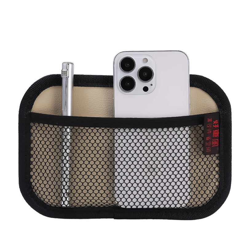 Car Leather Mesh Bag Oxford Fabric Storage Net Bags Car Interior Organizer Phones Coins Keys Storage Auto Stowing Tidying Tools