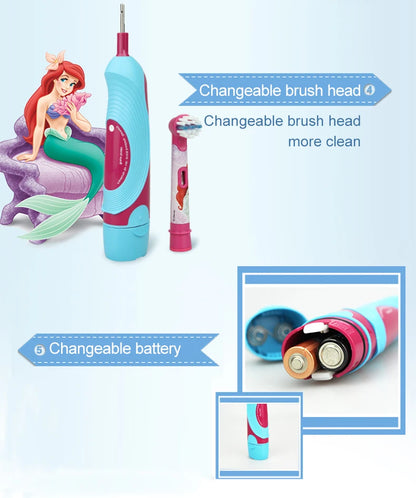 Oral B Electric Toothbrush Soft Bristle Protect Gum for Kid Waterproof Timer Teeth Brush with Extra Supplement Brush Head Refill