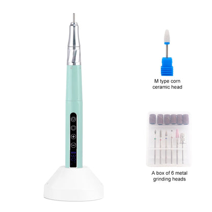 85w Brushless Motor Cordless Nail Drill 35000RPM Electric Handle Pen Drill Pedicure Rechargeable Handpiece Portable Base Charge