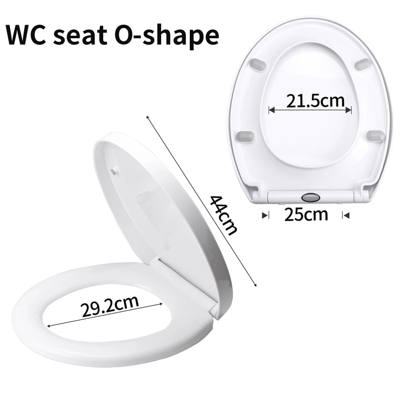 O-Shaped Toilet Seat Slow Close Quiet Lid Thickened Durable for Both Adults Children Universal Bathroom Accessories