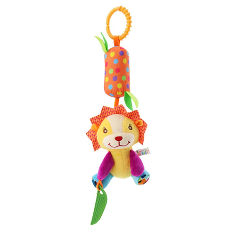 Baby Hanging Rattles Soft Sensory Learning Toy Plush Animals Stroller Infant Car Bed Crib Travel Activity for Babies Toddlers