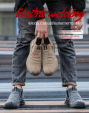 Genuine Leather Cow Suede Safety Work Shoes For Men Composite Head Anti Nail Anti Static Welding Shoes Indestructible Boots