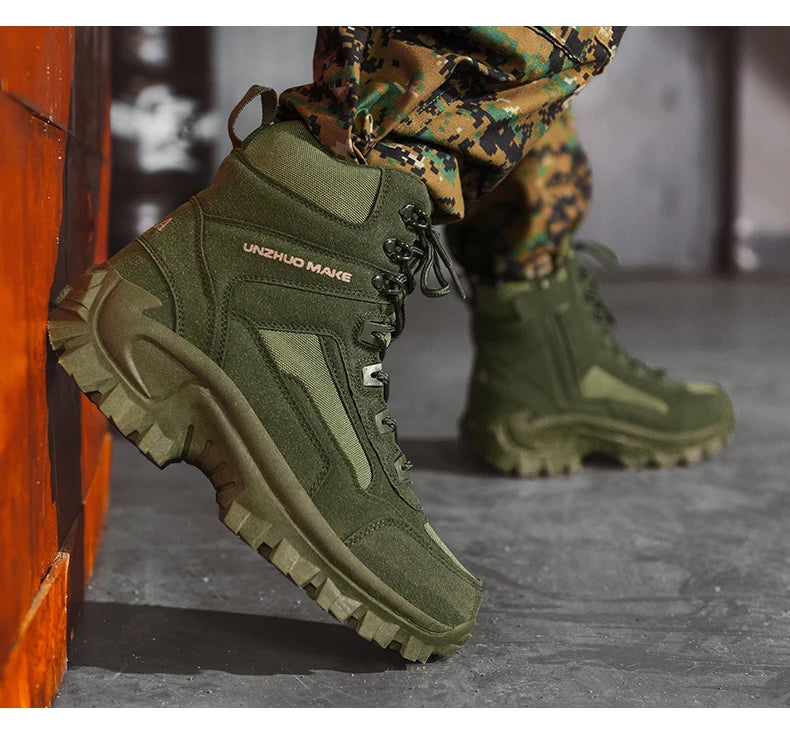 High Top Waterproof Hiking Shoes Tactical Sport Men's Shoes Male Outdoor Mountain Climbing Shoes Hunting Boots Men Outdoor Boots