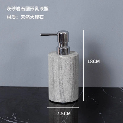 Nordic natural grey marble bathroom accessories Soap dispenser cotton swab jar tissue box soap dish tray bathroom decoration