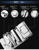 Men's Leather Belt Buckle Single Knot Casual Cross-border Style 4.0 Automatic Width 3.5cm