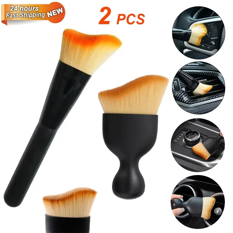 Escova de Limpeza Multifuncional 2pcs para Carro Interior Ar Condicionado Saída Fenda Remoção de Poeira Escovas Escritório Casa Limpeza Escova Ferramentas