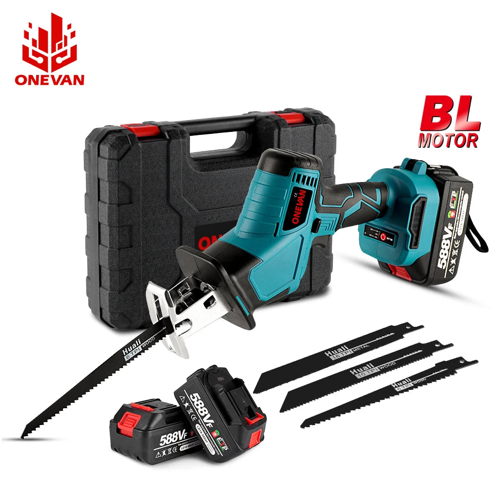 3600w 12000spm Brushless Reciprocating Saw Wireless Chainsaw Cut Saw Wood Cutting Tools With Sawblade For Makita 18V Battery