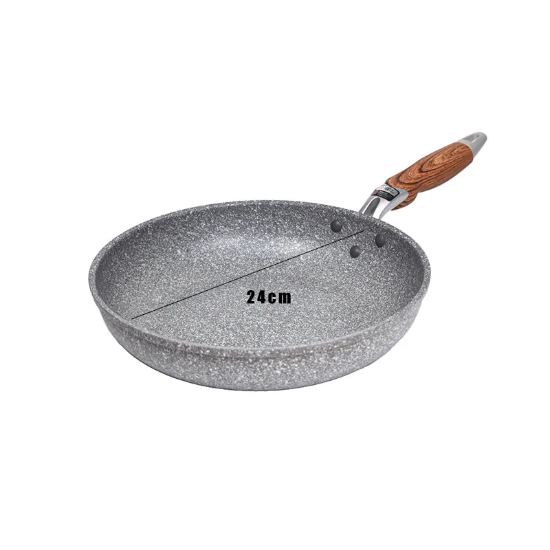 Durable Stone Frying Wok Pan Non-stick Ceramic Pot Induction Fryer Steak Cooking Gas Stove Skillet Cookware Tool for Kitchen Set